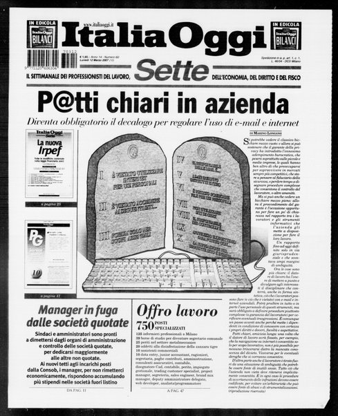 Italia oggi : quotidiano di economia finanza e politica